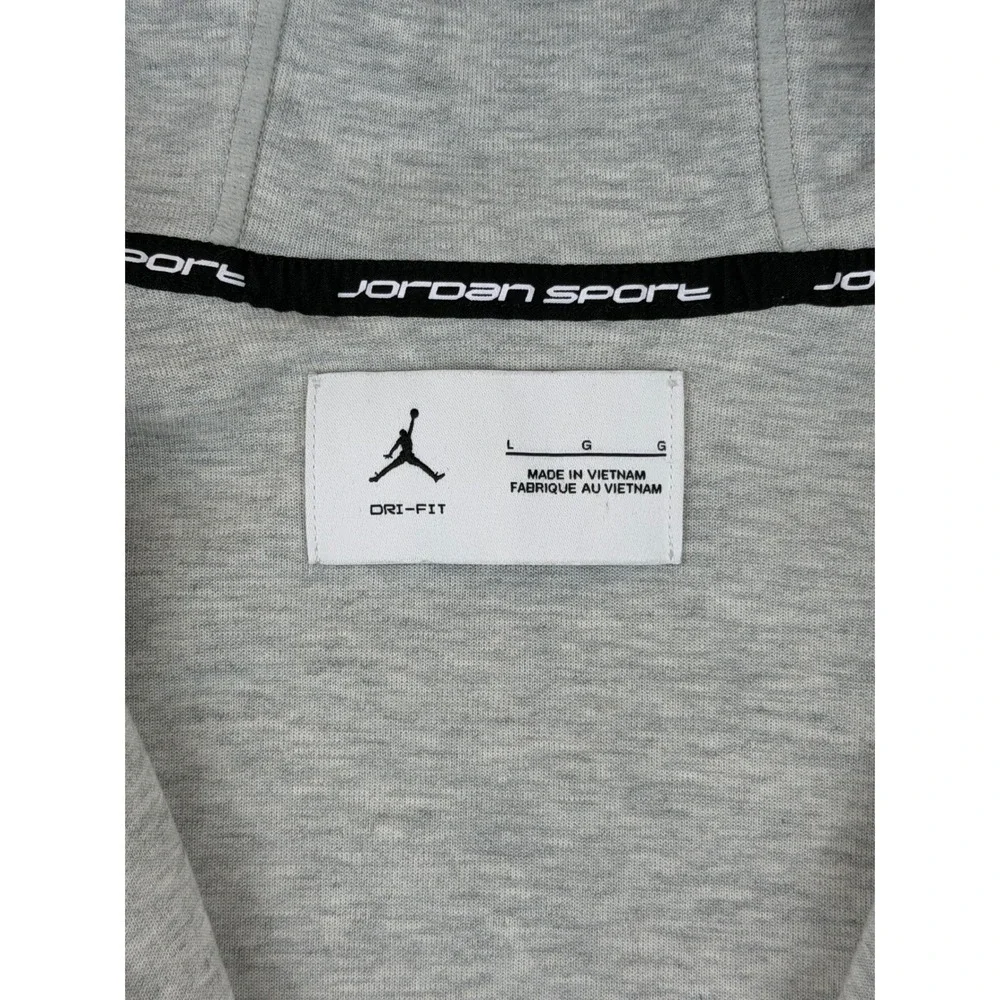 Jordan Sport Hoop Fleece Dri-Fit‎ Full-Zip Hoodie FV8602-050 Grey Sz Large
